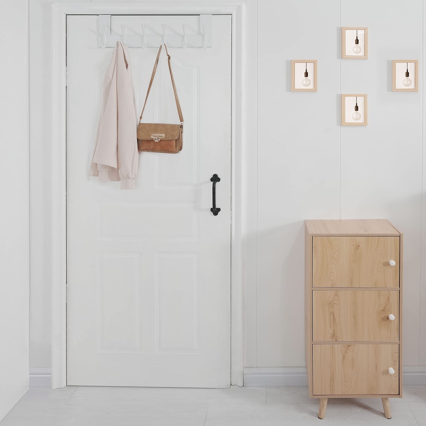 WEBI Over the Door Hooks,Over Door Towel Rack,Door Hanger,Door Coat Hanger,Over the Door Coat Rack,Door Hooks for Hanging Clothes,Back of Door,White