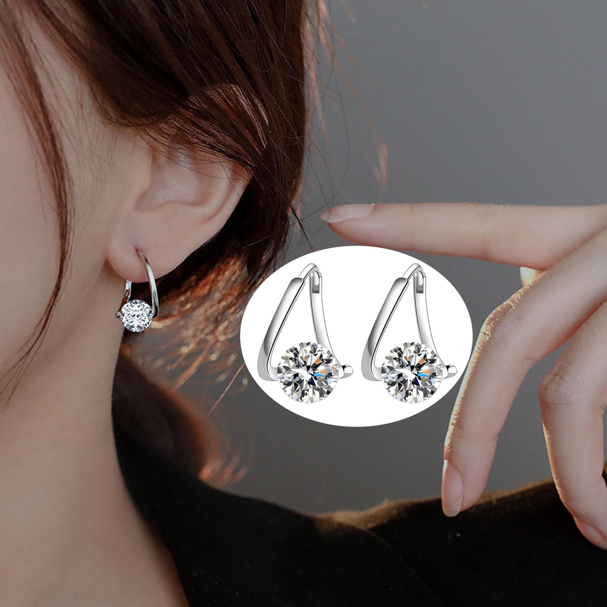 Angyape Copper Earrings, Halolux Lymphatic Germanium Earrings with CZ Zirconia, Hypoallergenic Earrings for Women, Gift for Any Occasion