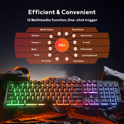 Redragon K521KS Wireless Gaming Keyboard, Tri-Mode BT/2.4G/USB-C RGB Mechanical Feeling Keyboard with Multimedia Keys, 4000mAh Battery, Anti-Ghosting, Compatible with PC - Upgrade