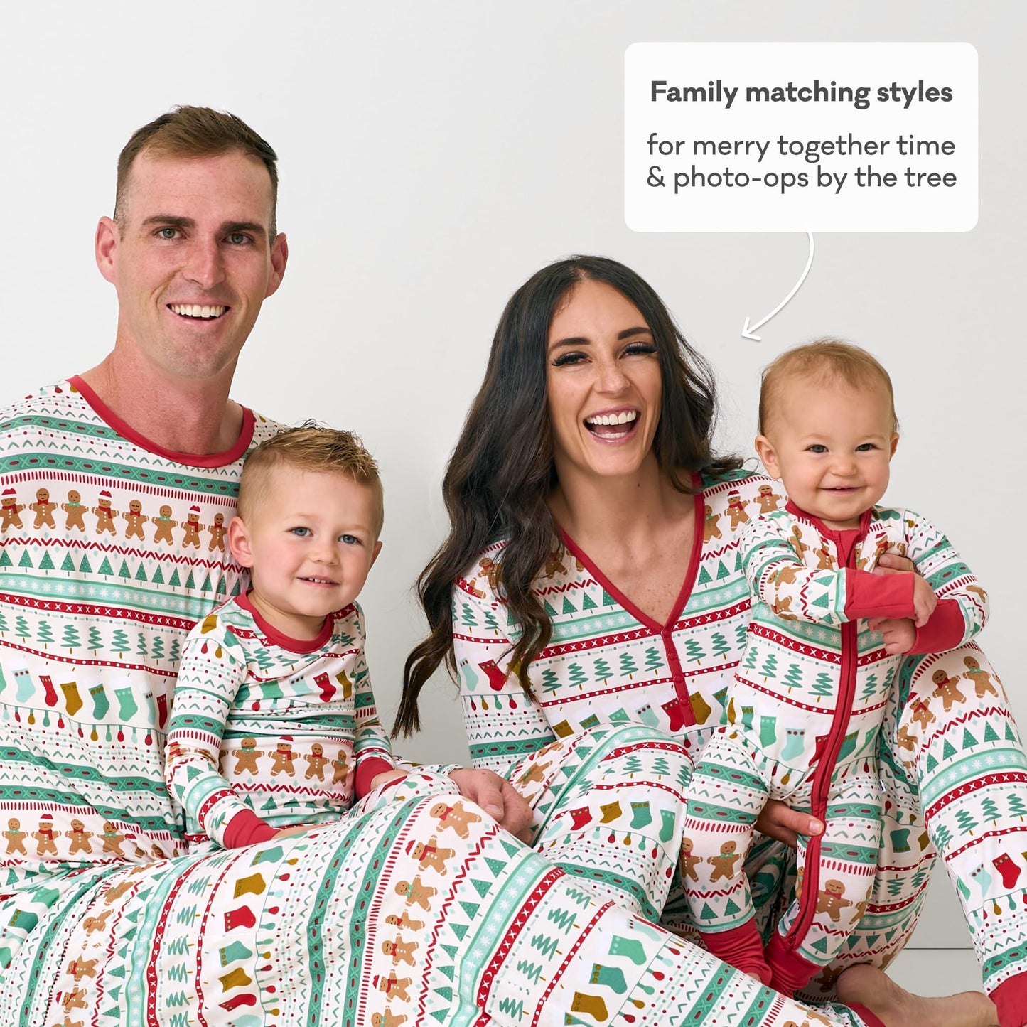 Little Sleepies Christmas Pajamas for Baby Boys & Girls, Viscose from Bamboo Newborn Pajamas, Family Matching Christmas PJs, Fair Isle, 0-3 months