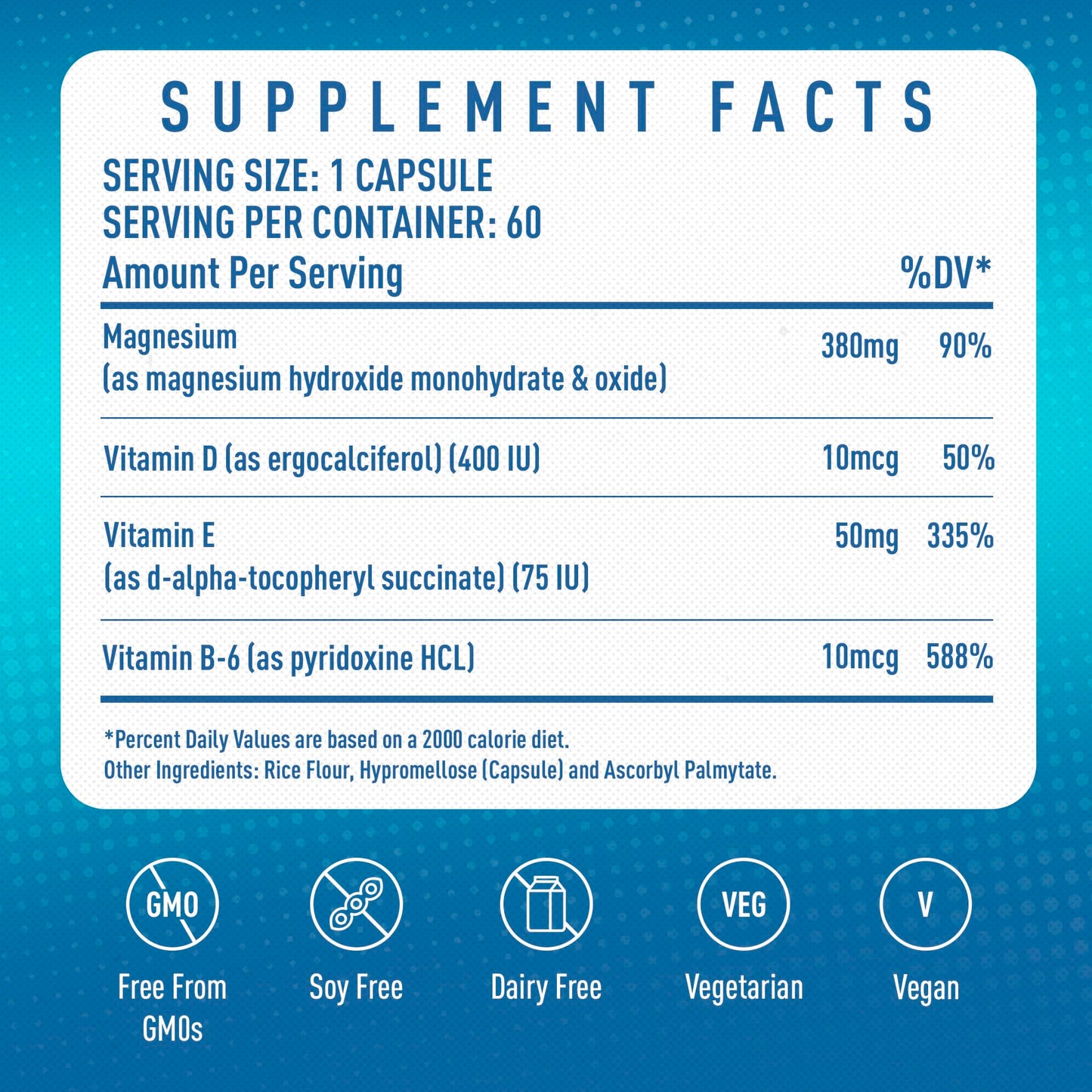 Magnesium Supplement Complex MGSPORT - High Absorption with Vitamins B6, D, E - Supports Muscle Function, 60 Servings
