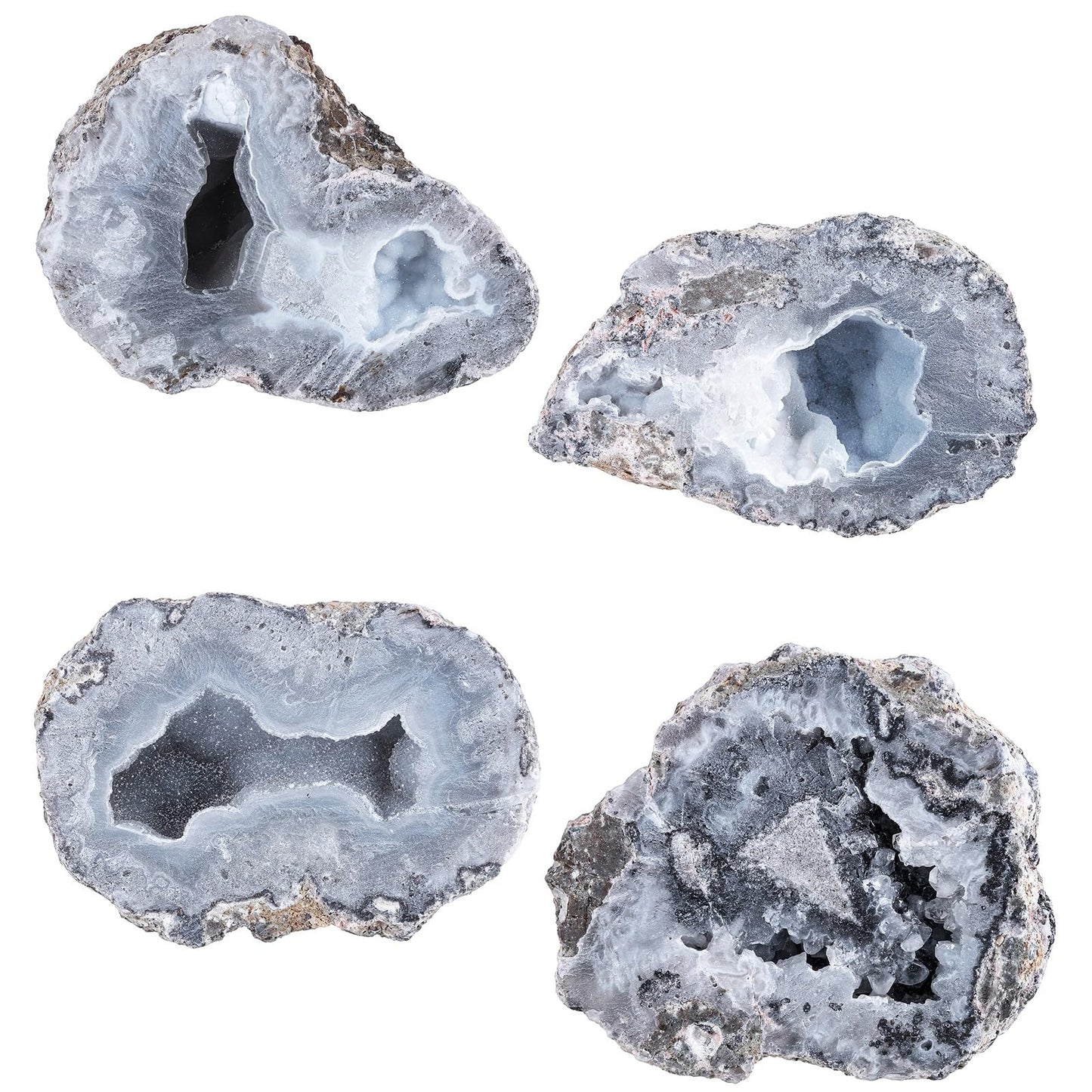 mookaitedecor 0.22-0.44 LB Natural Agate Geode Crystal Cluster Druzy, Irregular Quartz Geode Stone Collection Mineral Specimen Home Office Decor