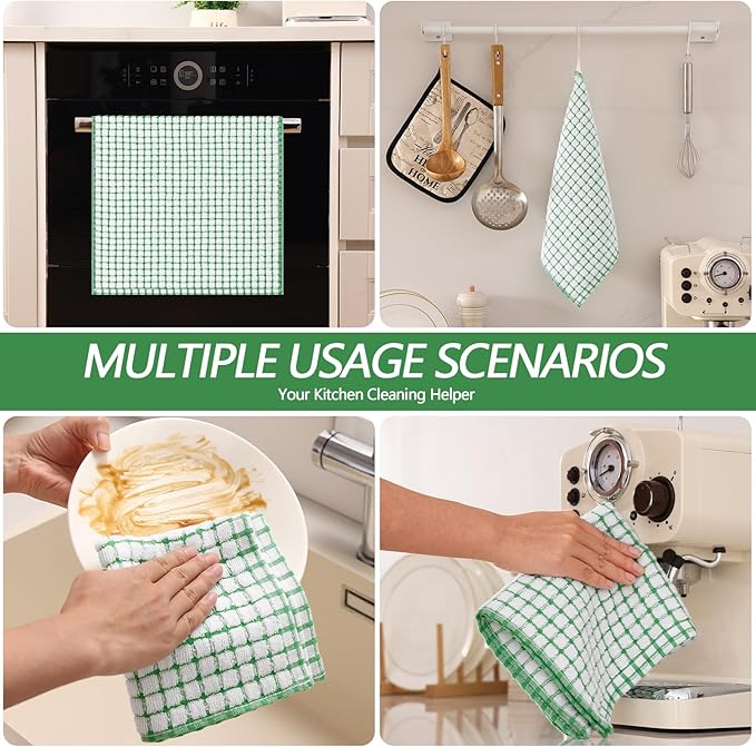 Homaxy Kitchen Towels and Dishcloths Set, 16 x 25 and 12 x 12 Inches, Super
