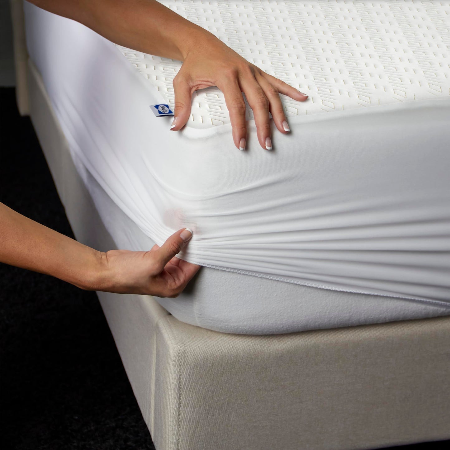 Sealy Flex Copper Mattress Cover Protector, Queen- PerfectGrip Stretch Sidewalls Fitted, Waterproof