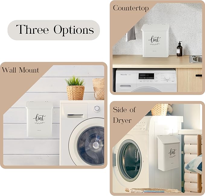 PERFNIQUE Magnetic Lint Bin for Laundry Room