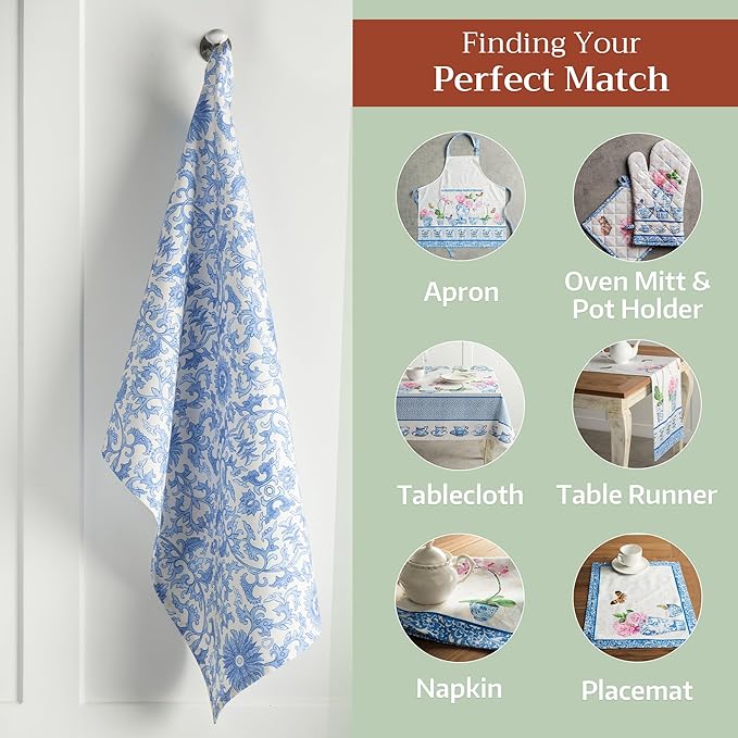 Maison d' Hermine Kitchen Towels Set of 3 100% Cotton 27.50" x 20" Reusable