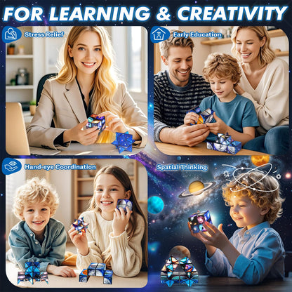 Star Cube Magic Cube Set, 2 in 1 Yoshimoto Cube for Kids and Adults, Toy for Boys and Girls Ages 8-12