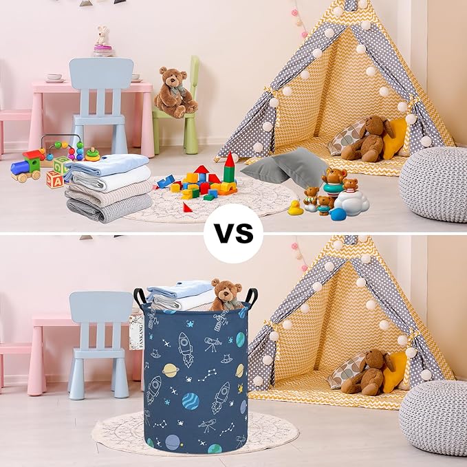 FANKANG Storage Basket, Nursery Hamper Canvas Laundry Basket Foldable