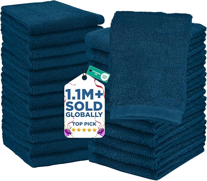 DAN RIVER 24 Pack Wash Cloths for Showering