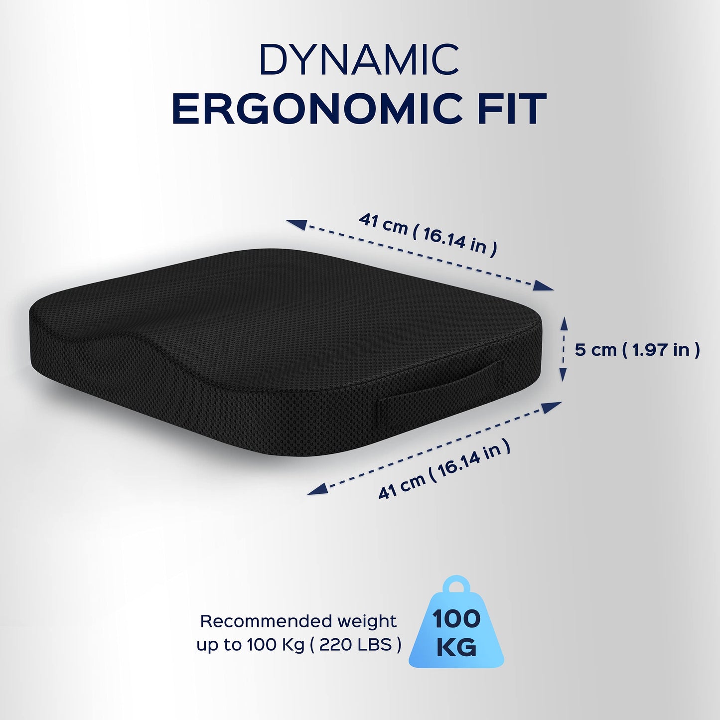 bonmedico Memory Foam Seat Cushion for Office Chair - Non-Slip, Seat Pads for Coccyx Pain Relief to Support Standing - Portable Car Seat Cushion w/Handle for Lower Back Support