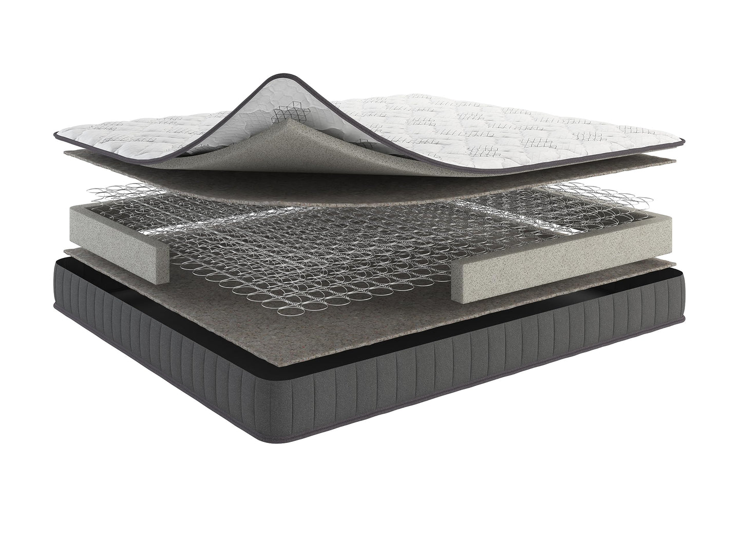 Ottomanson Queen 9" Hybrid Mattress - Medium Firm Support - Made in USA - Individually Pocketed Coils & CertiPUR-US Foam - Fiberglass-Free - Bed in a Box