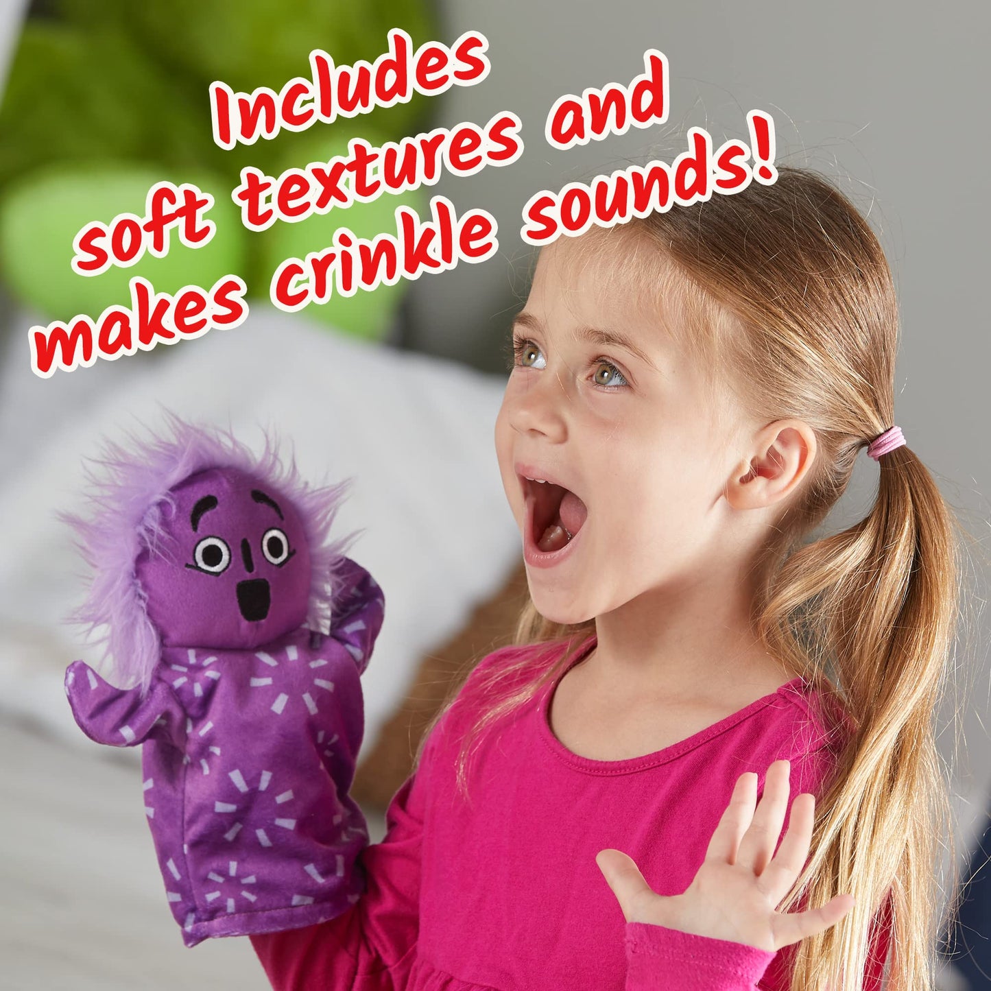 Learning Resources Feelings Family Hand Puppets Set, Hand Puppets for Kids, Learn About Feelings, 5 Emotions Hand Puppets Happy, Sad, Surprised, Angry and Scared