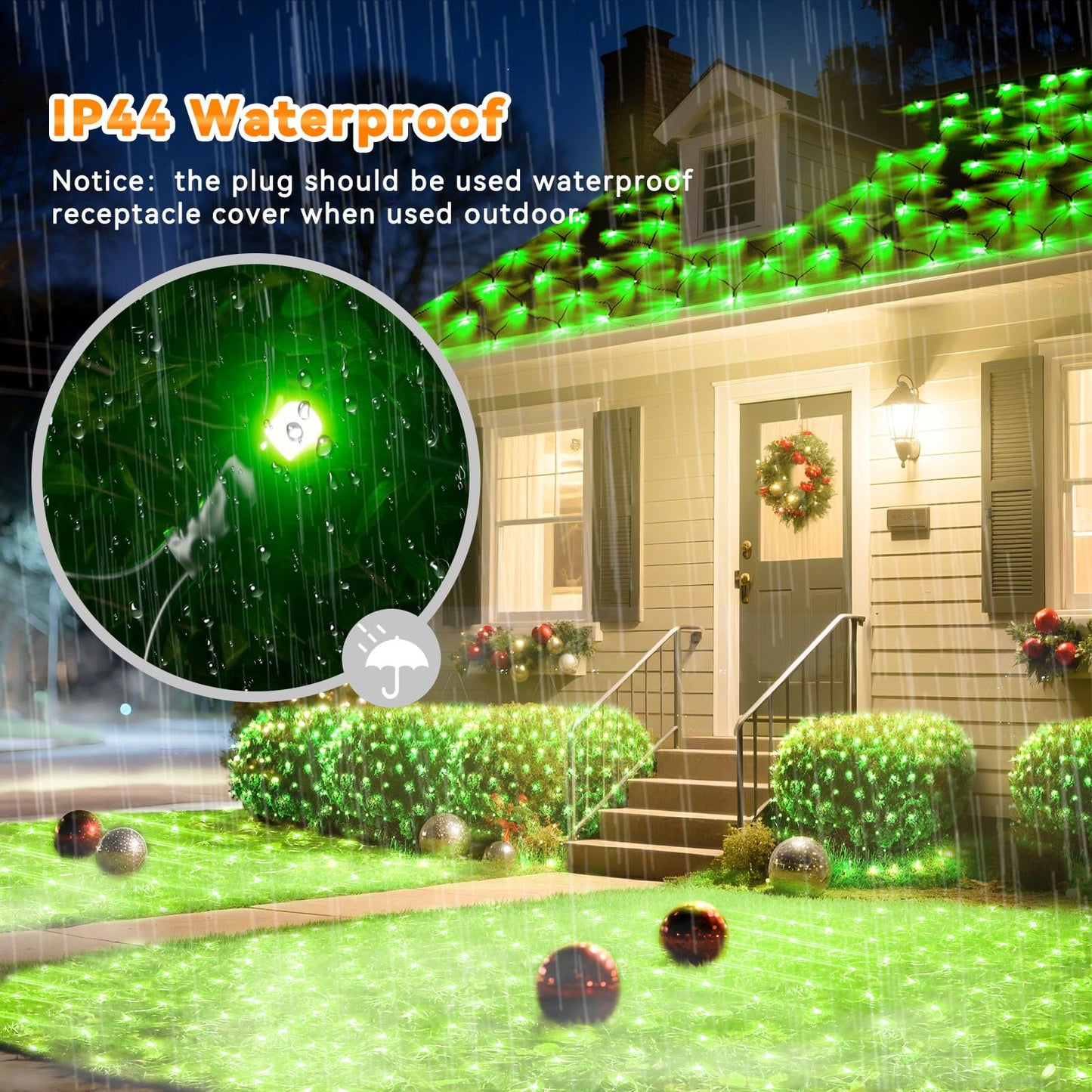 LitHome 21FT x 5FT Christmas Net Lights Outdoor Mesh Lights, 360 LED St Patrick’s Day Net Light for Bushes Connectable, 8 Modes Green Giant Mesh Light Waterproof for Christmas Garden Party Roof Decor