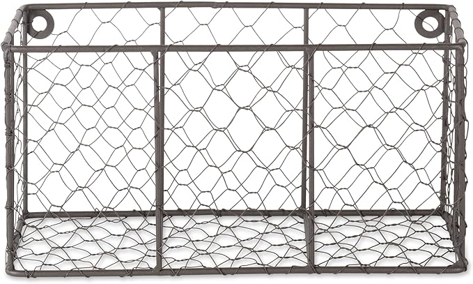 DII Chicken Wire Collection Farmhouse Vintage Wall Baskets, Small Basket
