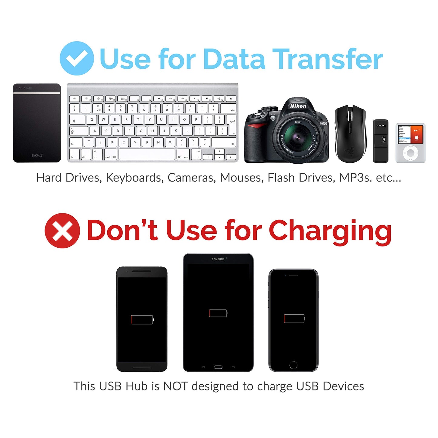 SABRENT 4-Port USB 3.0 Hub with Individual LED Power Switches - Slim, Portable Design - 2 Ft Cable - Fast Data Transfer - Compatible with Mac & PC (HB-UM43)