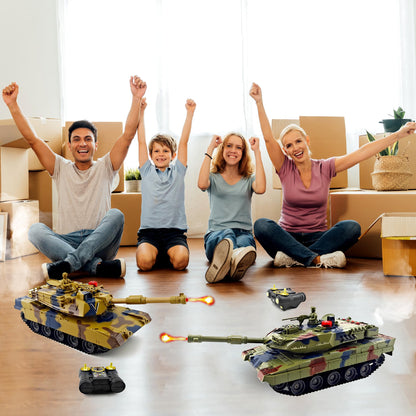 1/24 RC Tank,Remote Control Tank for Boys with Smoke, Lights & Sounds,2.4GHz Ger Leopard II Army Model,Military Toys Gift for Kids Ages 6+