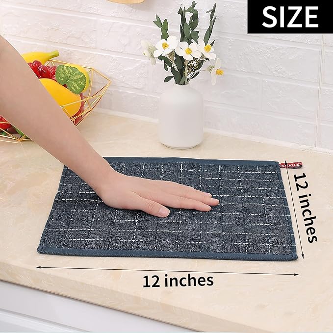 Homaxy 100% Cotton Terry Kitchen Dish Cloths, Ultra Soft and Absorbent Dish