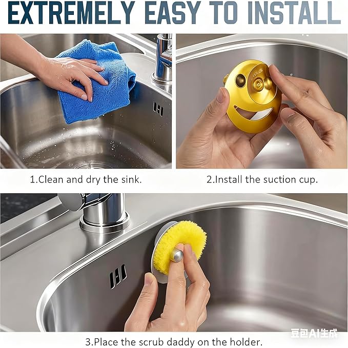 Stainless Steel Smiley Face Sponge Holder, Kitchen Accessories Decor
