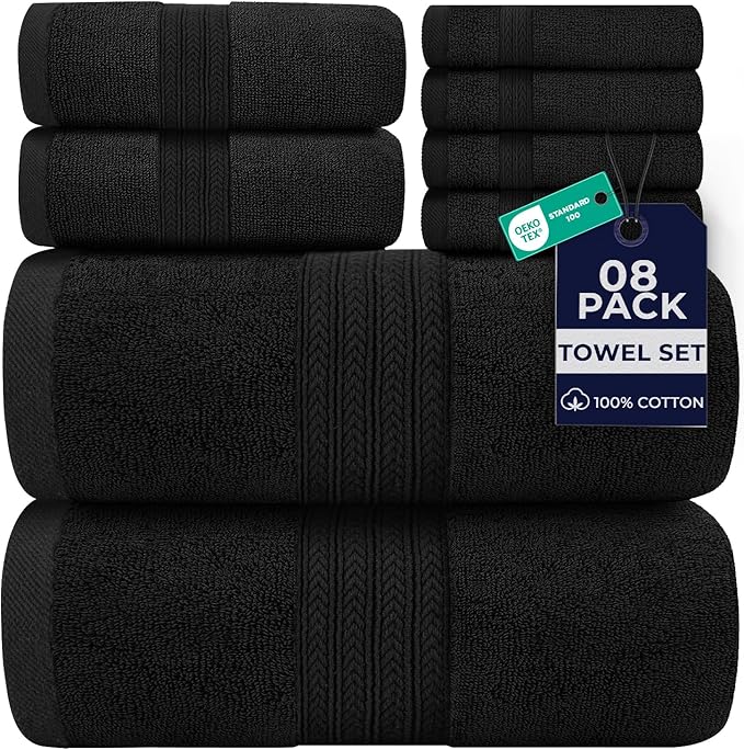 DAN RIVER 8 PC Luxury Bath Towels