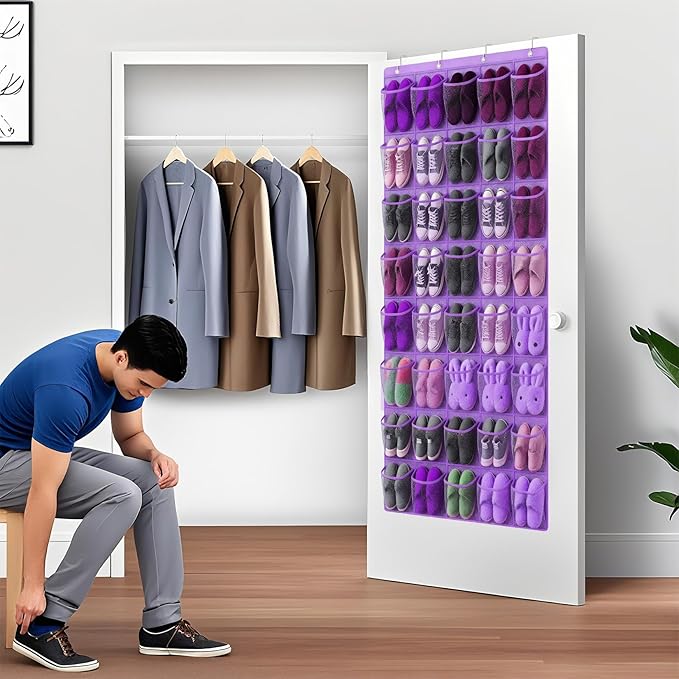 40-Pocket Over the Door Shoe Organizer