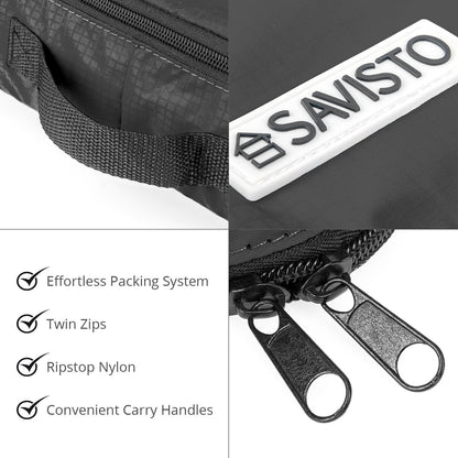 Savisto Packing Cubes 6 Piece Set, Durable & Lightweight Travel Essentials For Suitcases - Includes 1 XL, 2 L, 2 M, 1 S - Available in 8 Stylish Colours - Black