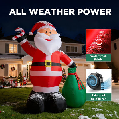 14.5 FT Christmas Inflatables, Giant Inflatable Santa Claus Holding Gift Bags, Blow Up Christmas Santa Claus Outdoor Decorations for Party Holiday Lawn Yard