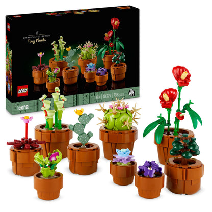 LEGO Botanicals Tiny Plants Set - Gifts for Mothers with 9 Potted Artificial Plants for Indoors incl. Faux Cactuses & Red Anthurium - House Warming Presents & Home Decor - 10329
