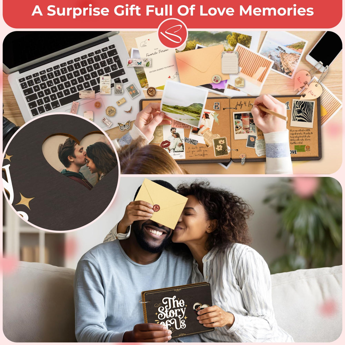 Stofinity The Story Of Us Anniversary Scrapbook - Couple Photo Album Journal, Wedding Gifts For Couples 2026, Anniversary Relationship Gifts For Him Her, Christmas Valentine Day Gift For Wife Husband