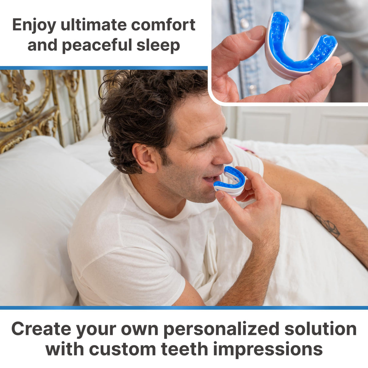 VitalSleep Anti-Snoring Mouthpiece, Comfortable & Adjustable Snore Guard, Quiets Snoring, USA Made, BPA Free & FDA Cleared Anti-Snore Device – Men’s Size