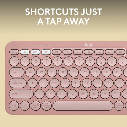 Logitech Pebble Keys 2 K380s, Multi-Device Bluetooth Wireless Keyboard with Customizable Shortcuts, Slim and Portable, Easy-Switch for Windows, macOS, iPadOS, Android, Chrome OS - Tonal Graphite
