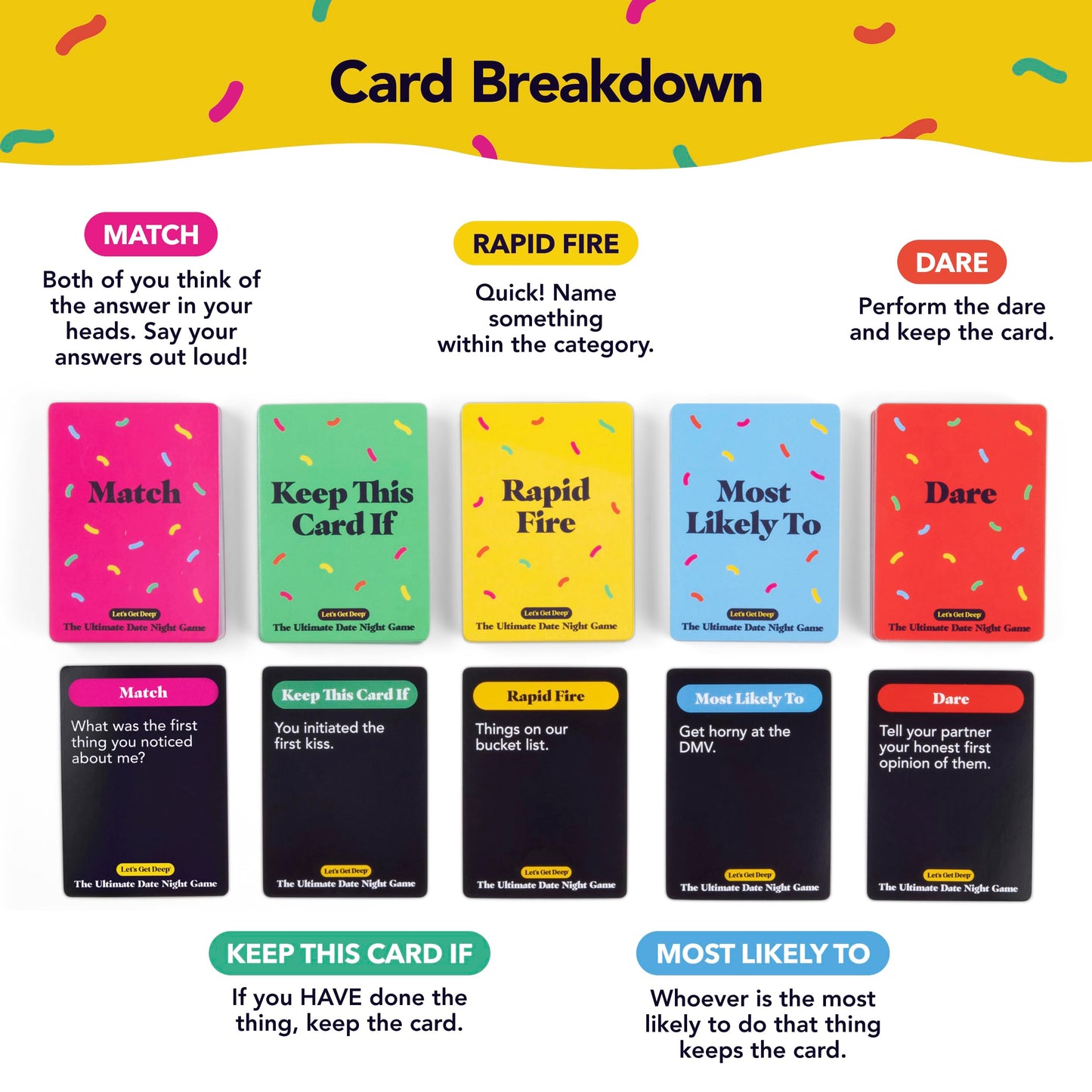 The Ultimate Date Night Game by Relatable, Great for Couples Games and Stay at Home Date Night Ideas, From The Makers of Let's Get Deep Relationship Card Game, Includes 200 Cards & Spinner