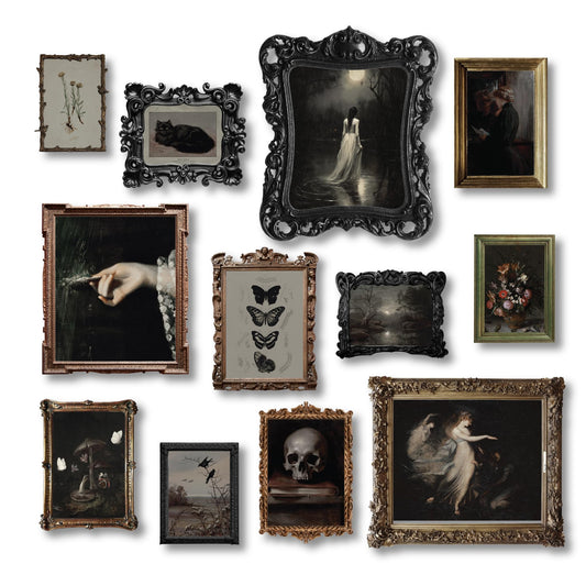 97 Decor Dark Academia Decor - Victorian Gothic Wall Art Prints, Dark Moody Aesthetic Pictures, Creepy Goth Posters Vintage Gothic Painting for Home Bedroom Decorations (8x10 Unframed)