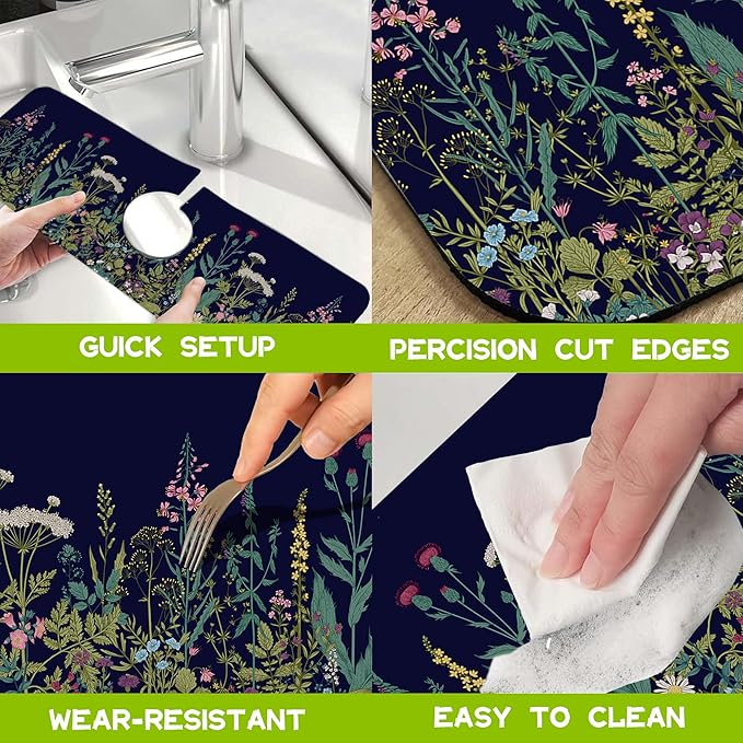 Kitchen Sink Splash Guard Faucet Mat Super Absorbent Fast Drying Mat Guard