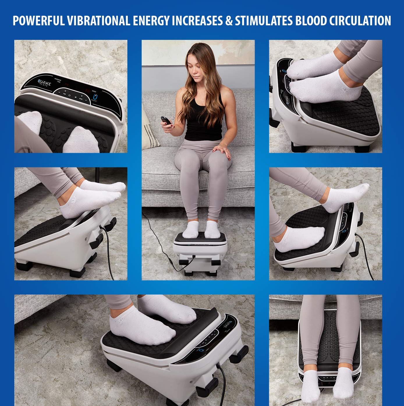 Foot Massager for Neuropathy Pain & Circulation by Quake Plate High RPM Oscillating Deep Tissue Foot & Calf Massager for Plantar Fasciitis Pain Relief, 30 Speed Vibrate with Gen 2 RF Remote