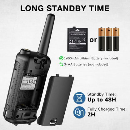 Baofeng BF-33C Walkie Talkies for Kids Rechargeable Battery, Long Range FRS Two-Way Radios, VOX, Dual Watch, USB-C Charging, NOAA, Call Tone, Flashlight, for Outdoor Play & Family Adventures, 3 Pack