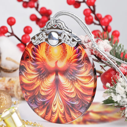 Phoenix Stained Glass Hanging Ornament - Christmas Tree Decoration Idea