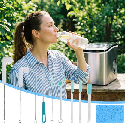 10PCS Ice Machine Cleaner Brush Sets, Small Cleaning Brush, Cleaning Brushes Small Spaces, Scouring Pads, Nylon Brushes, Sponge Brush, for Confined Spaces, Straws, and The Interior of Ice Makers.