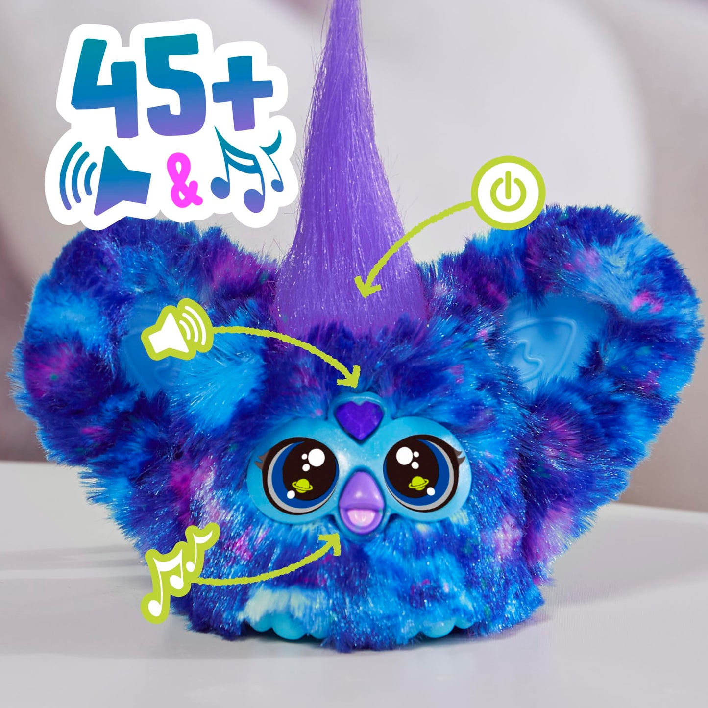 Furby Furblets Star-Lee Mini Electronic Plush Toy, Orange, White, Black