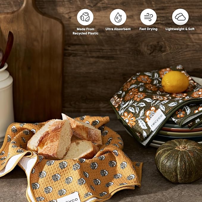 RECYCO Waffle Kitchen Towel Set of 2