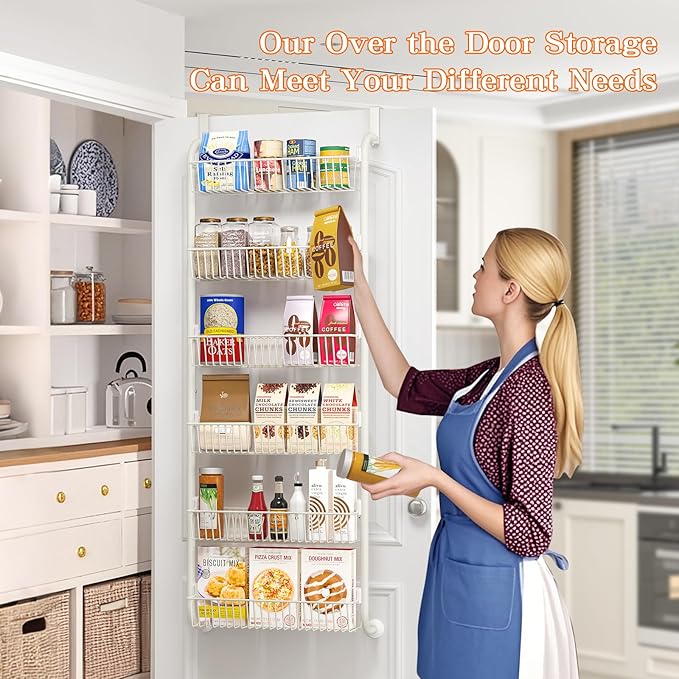 MIAOLI Over the Door Pantry Organizers and Storage, 6-Tier Spice Rack, Home &