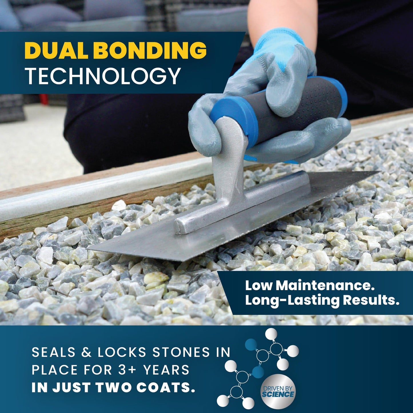 Vuba Easihold Rock Glue for Landscaping 68oz - Gravel Glue Binder Non-Toxic Mulch and Bark Glue, Pet Safe, 53 Sq Ft Coverage, Lockdown Clear Gravel/Pebbles/Stones Stabilizer
