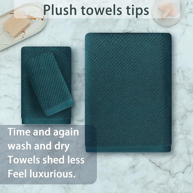 VOOVA & MOVAS Towels Set for Bathroom, 100% Cotton | Quick Dry | Soft | Thick