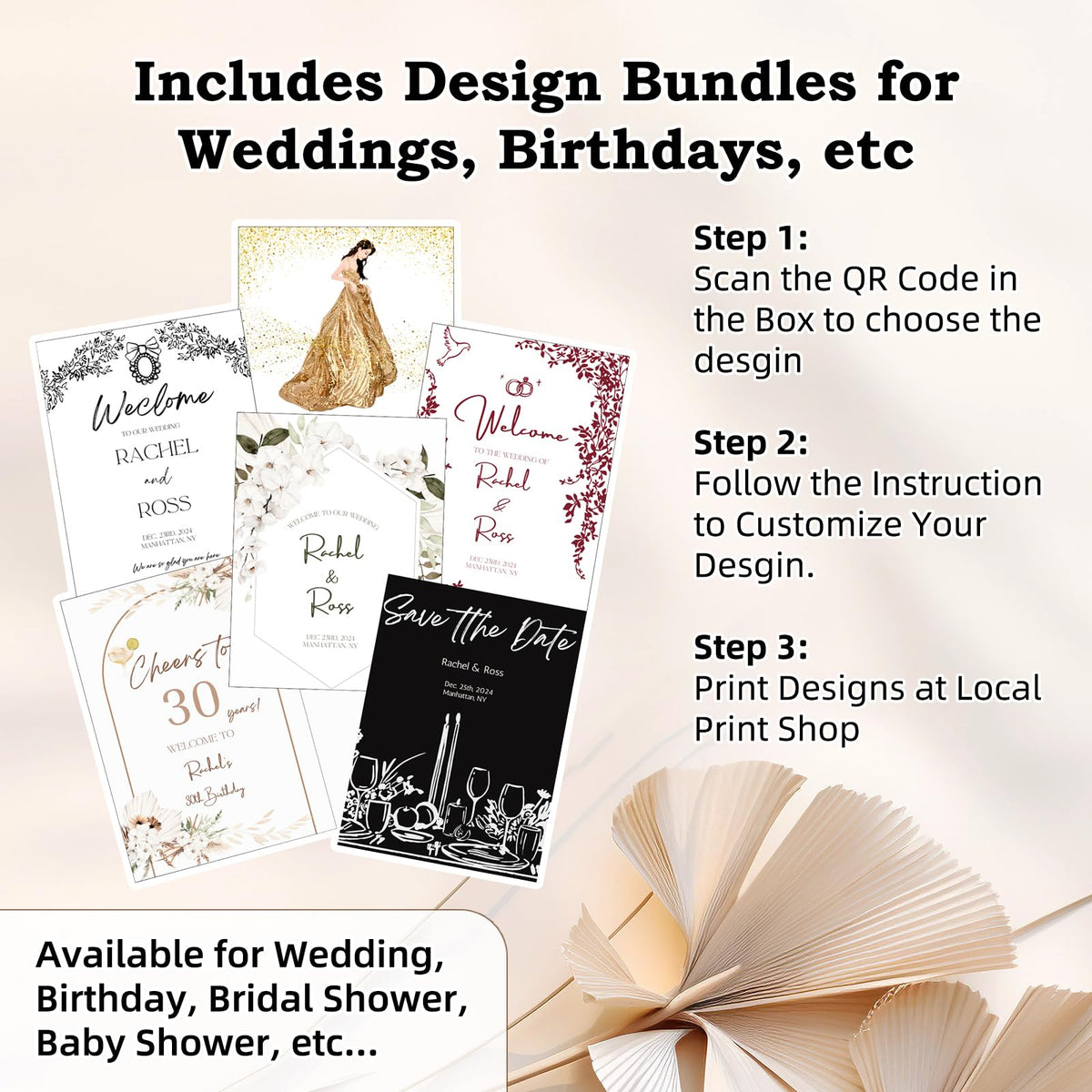 Wedding Sign Holder, Adjustable Welcome to Our Wedding Sign Stand W/Design Bundle & Leather Sign Hanging Straps, Heavy Duty Easel Stand for Sign, Wedding Seating Chart Stand, Easel for Display (Black)