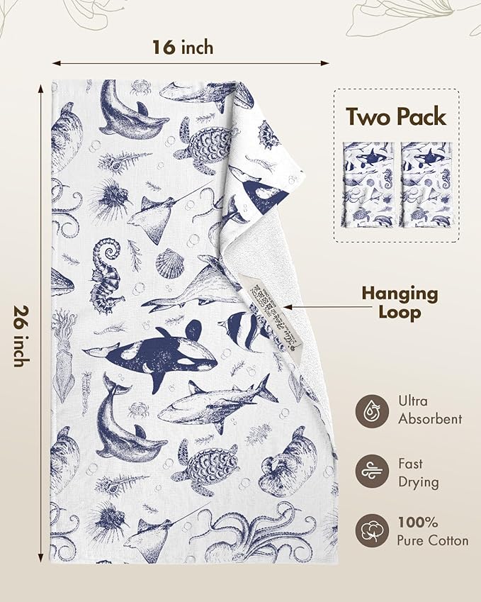 Cotton Kitchen Towels Set of 2
