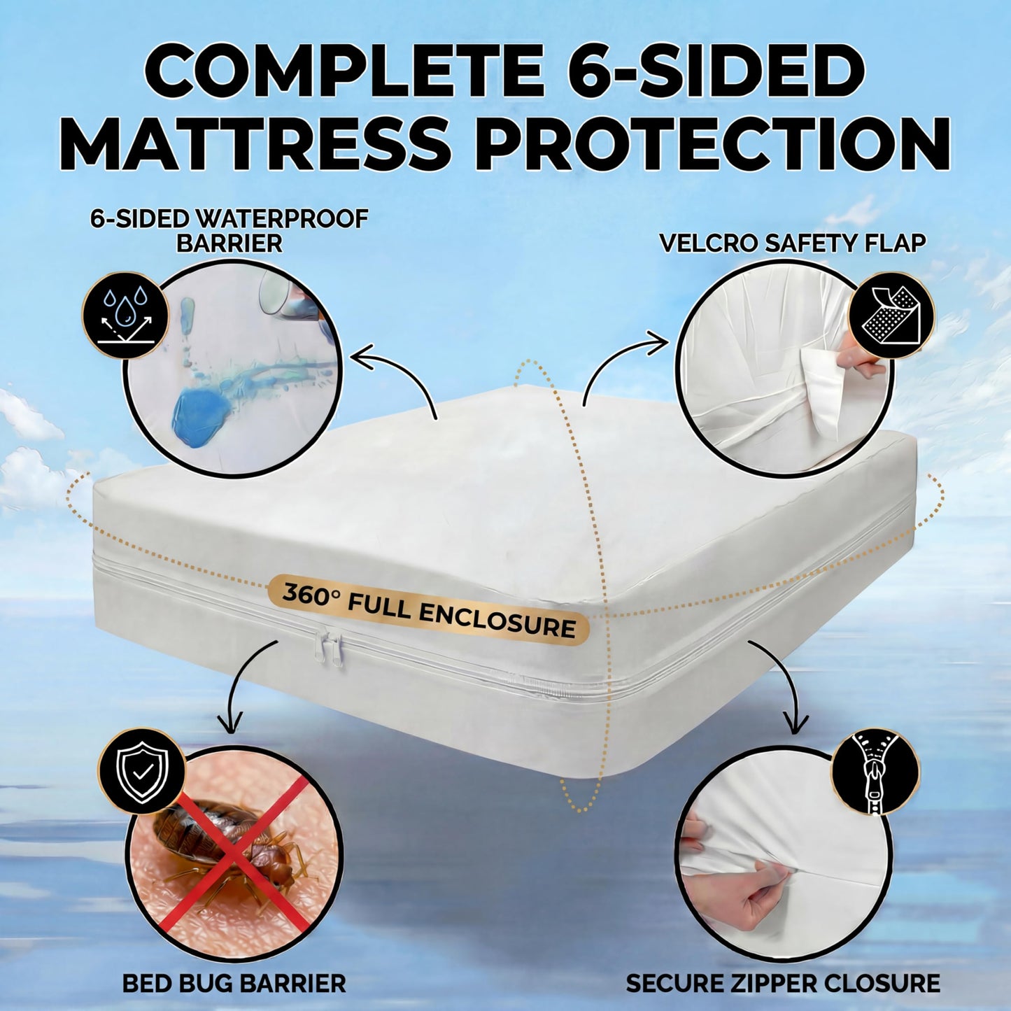 MATTSHIELD Ultimate 3-Piece Kit - Bed Bug-Proof Mattress Cover Twin XL - 100% Cotton Top + 2 Pillow Protectors with Zipper - 6 Sided Waterproof Encasement, Total Defense Kit