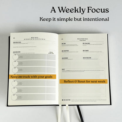 Daily Focus Planner: 90-Day Undated Goal Journal, Vision Mapping, Mindfulness, Monthly, Weekly, Daily Goal Setting, Gratitude, Habit Tracking, Gift for Professionals, Neurodivergent Adults, Productivity, A5, Black