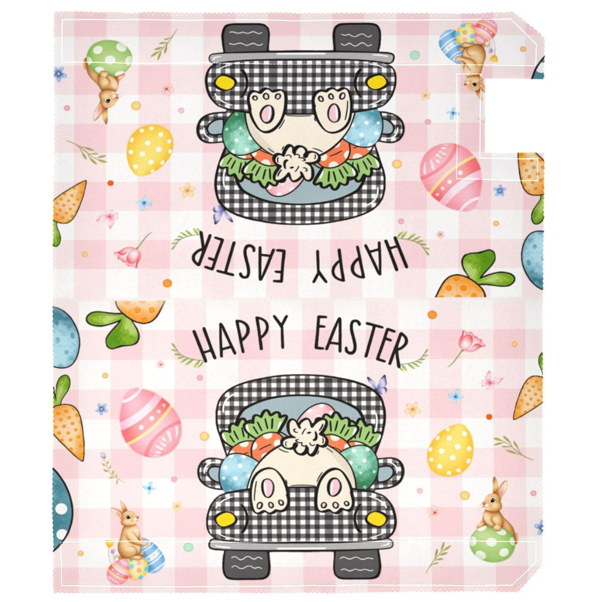 Easter Bunny Black White Buffalo Plaid Mailbox Cover Standard Happy Easter Day Eggs Rabbit Welcome Spring Magnetic Mailbox Covers Garden Yard Porch Mail Boxes Cover Holiday Decorations 21" L x 25" W