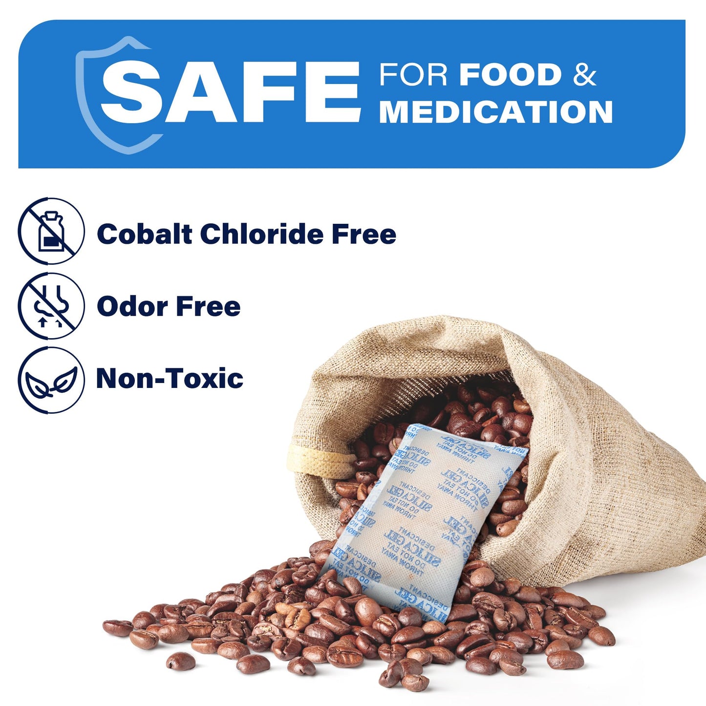 LotFancy Silica Gel Sachets 10g 30 Packs, Desiccant Bags Reusable Moisture Absorber for Food or Filament Storage