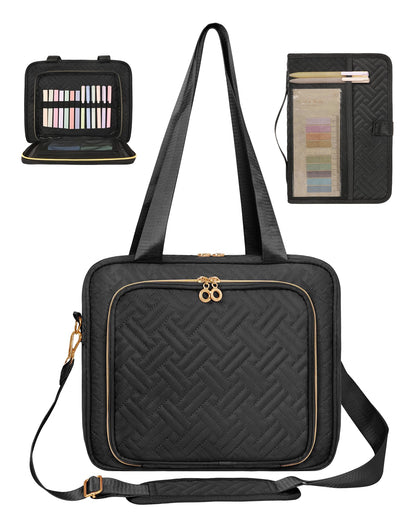 Bible Cover Case for Women, Large Bible Bag and Carrying Case with Zipper & Shoulder Strap, Bible Study Supplies Organizer