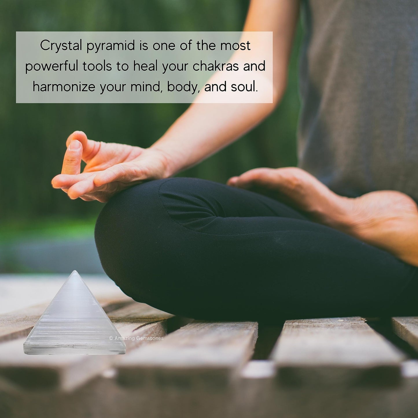 Amazing Gemstone Selenite Pyramid Crystal Healing Stones - 1.5" Great Pyramid Figurine of Natural Stone Pyramid for Meditation, Reiki, Chakra Balancing and Crystal Pyramids Grid